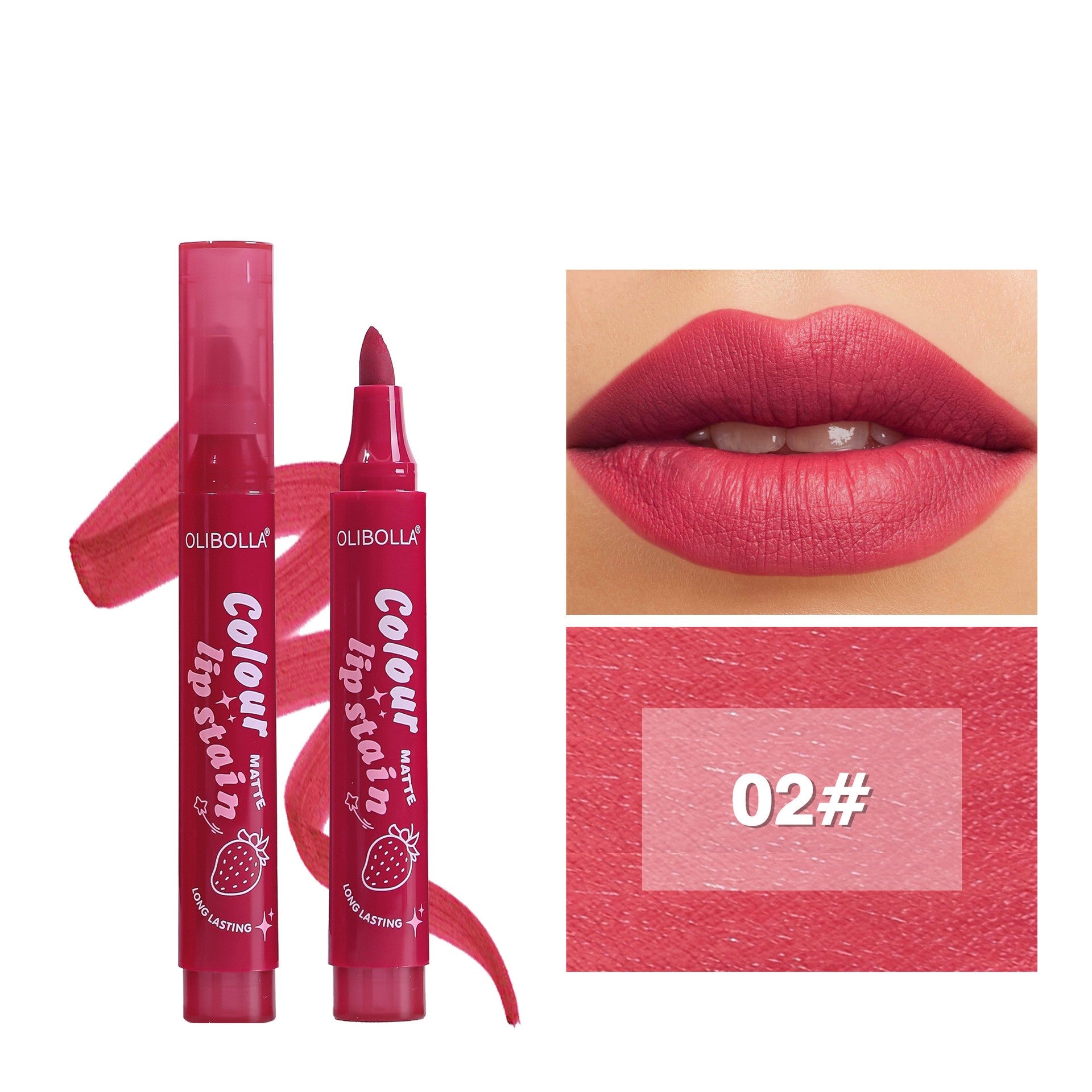 Exclusive For Cross-border Matte Six-color Lip Gloss Lip Liner Lipstick Film Long Lasting And Does Not Fade In Stock Olibolla