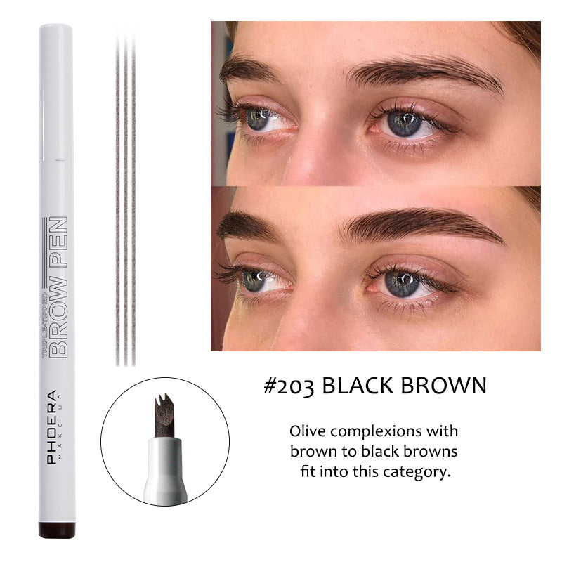 New Long Lasting Ultra-Fine Four-Comb Eyebrow Pencil