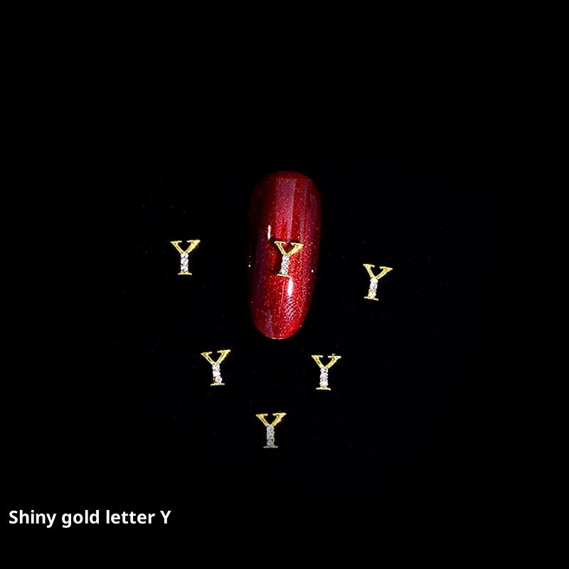 Cooc 26 Letter Alloy Nail Ornament Nail Crystal