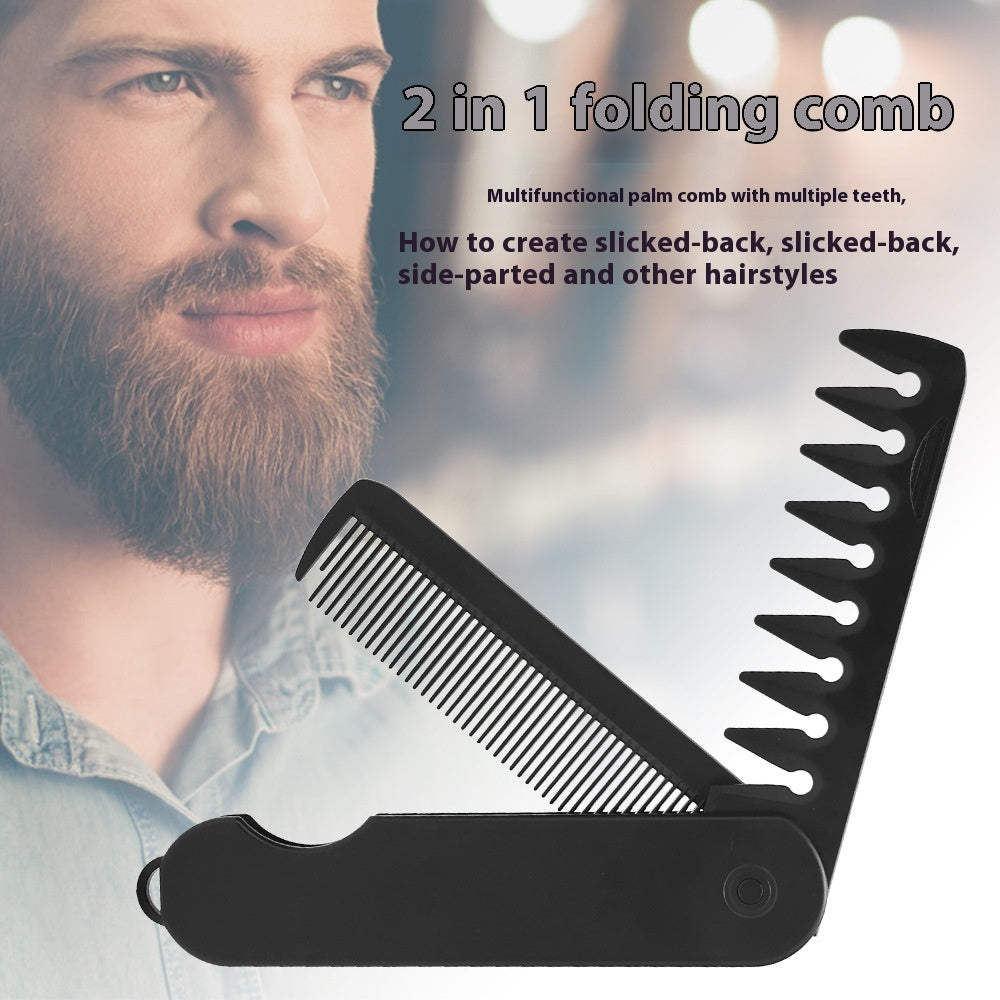 Two-in-one Men's Folding Comb