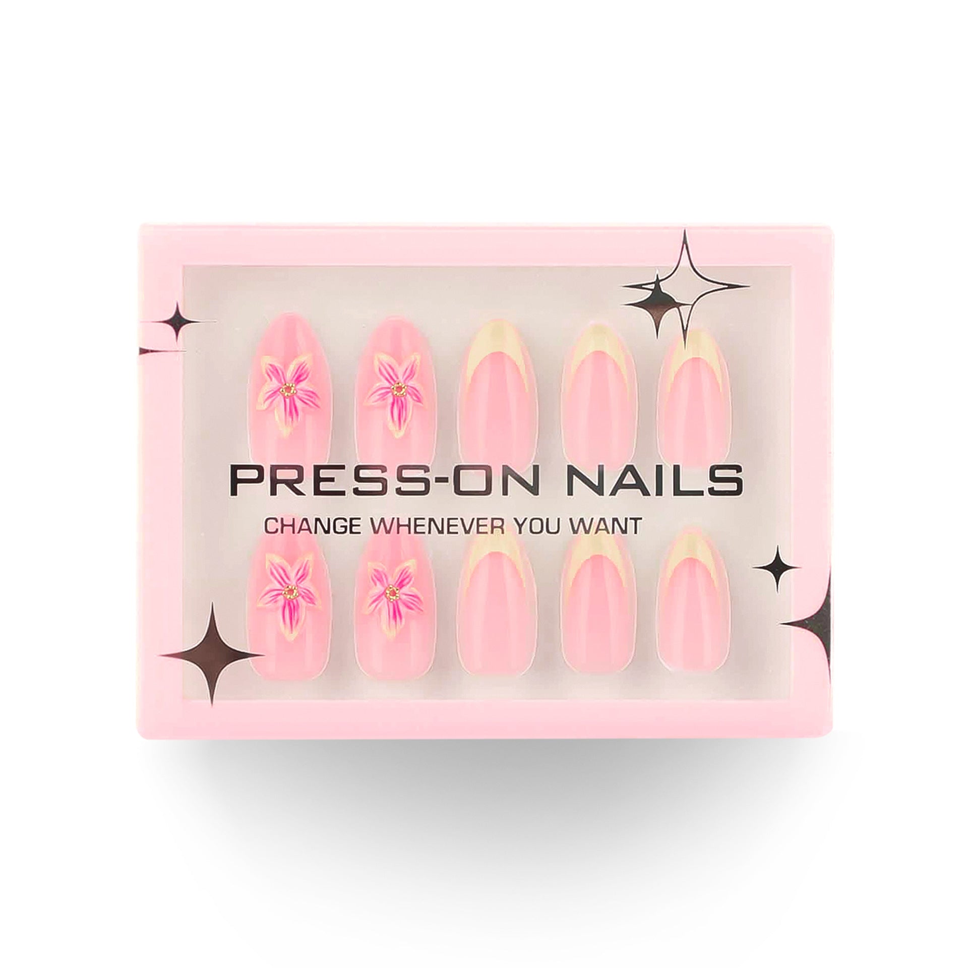 Three-dimensional Flower Manicure Nail Shaped Piece French Yellow