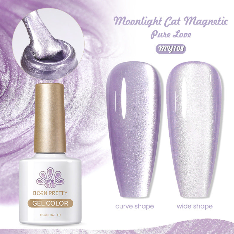 Born Pretty Mirror Porcelain White Cat's Eye White Moonlight Gel Nail Polish