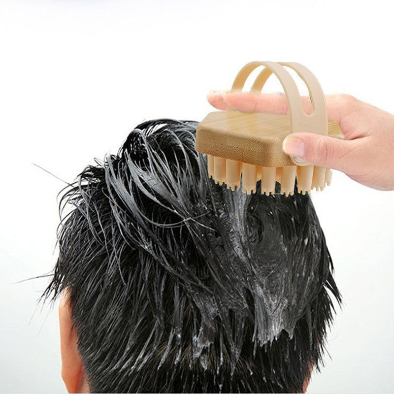 Bamboo Silicone Shampoo Back Massage Brush