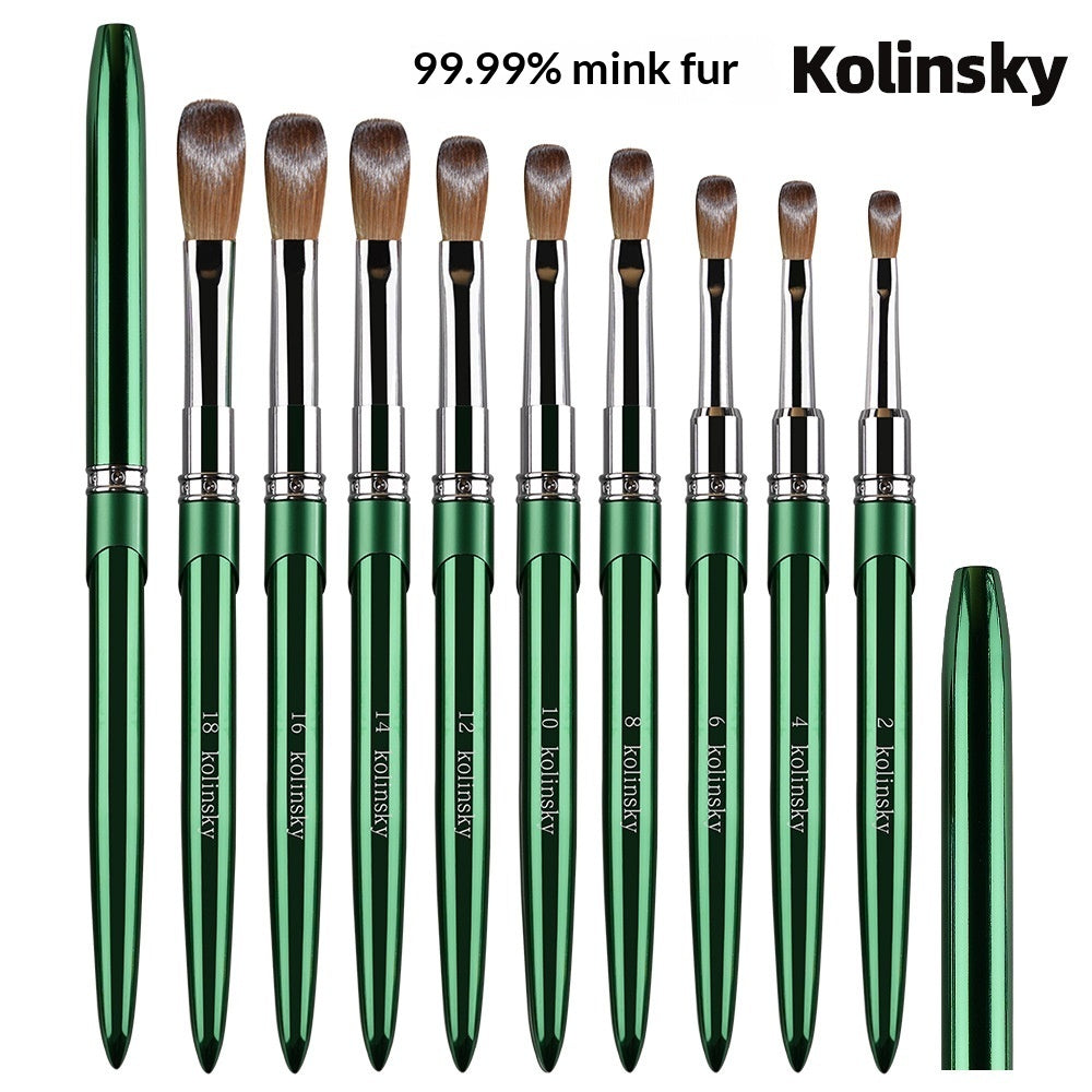 18 kolinsky Metal Rod Mink Hair Nail Art Crystal Pen
