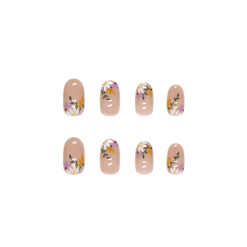 Fresh And Elegant Small Flower Round Head Nail Sticker Wear Armor 24 Pieces Boxed