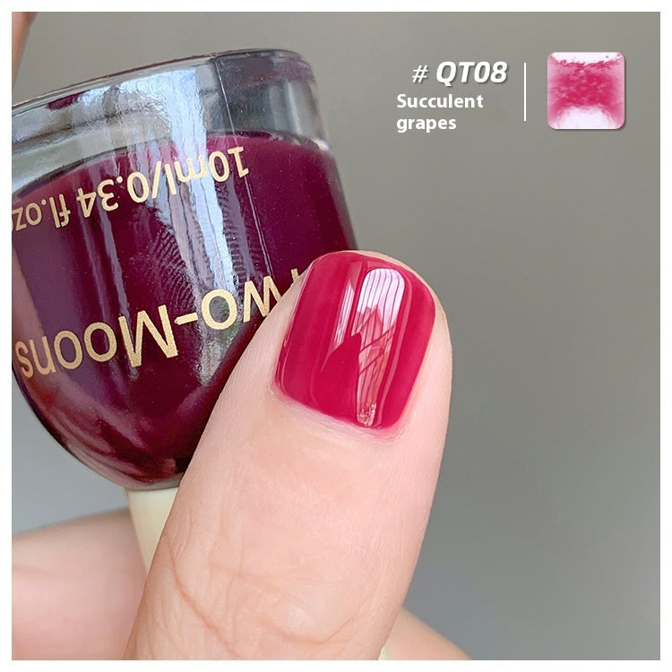Two-Moons Summer Nail Polish Baking-free Non-tearing Jelly Juicy Grape Amber Strawberry Chopsticks