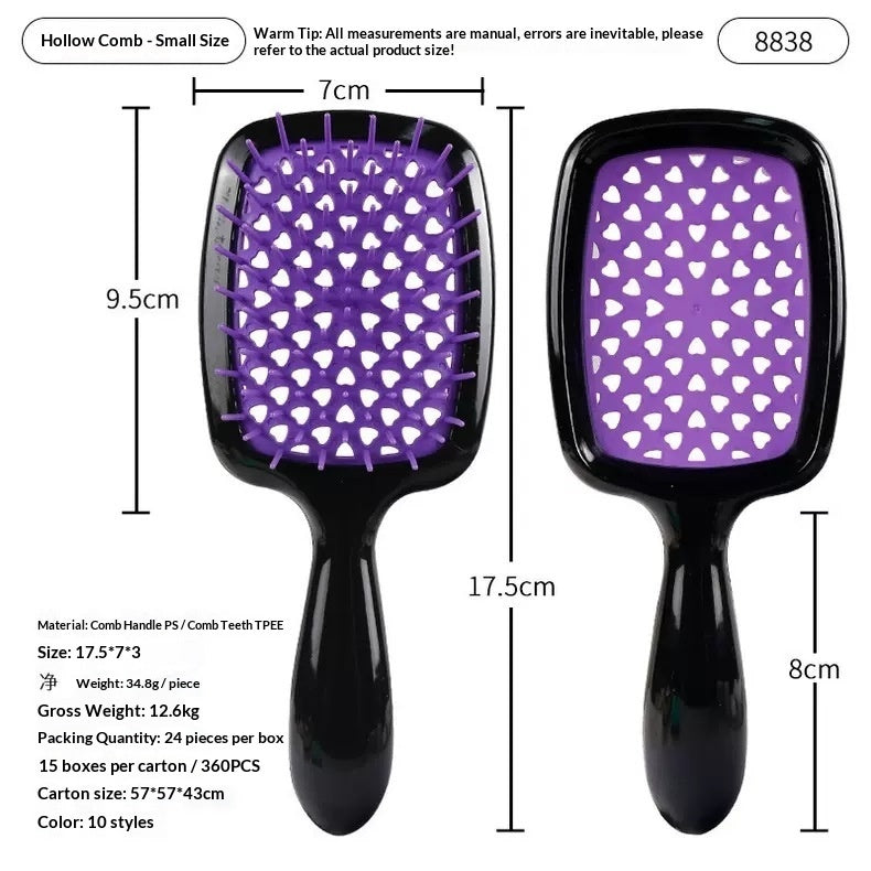 Styling Massage Hair Dryer Breakage-prevention Small Hollow-out Comb