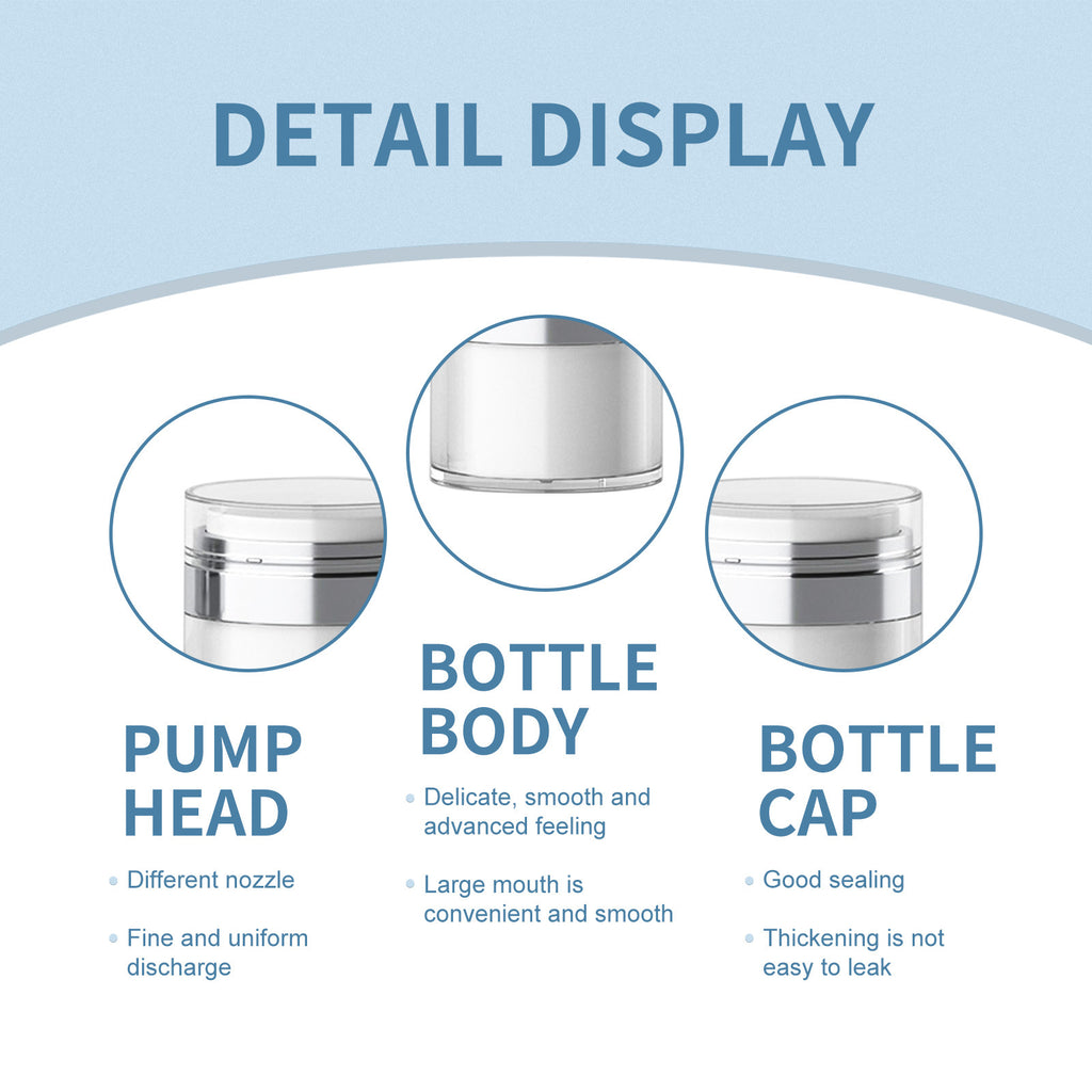Acrylic Press Vacuum Lotion Plain Cream Bottle