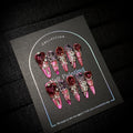High-grade Winter New Year Rose Red Cat Eye Hand-worn Nail Painting Tip