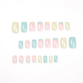 Simple Yellow And Blue Combo Small Flower Manicure Wear Nail