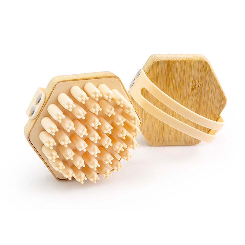 Bamboo Silicone Shampoo Back Massage Brush