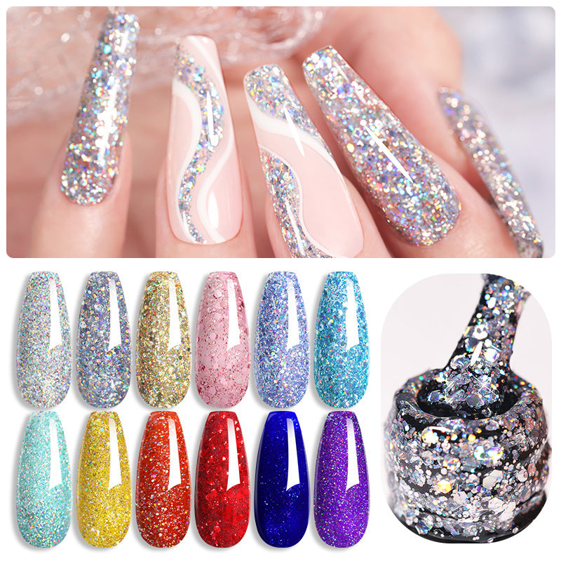 Lilycute 129 Color Phototherapy Adhesive Sealing Layer Nail Oil Adhesive Set