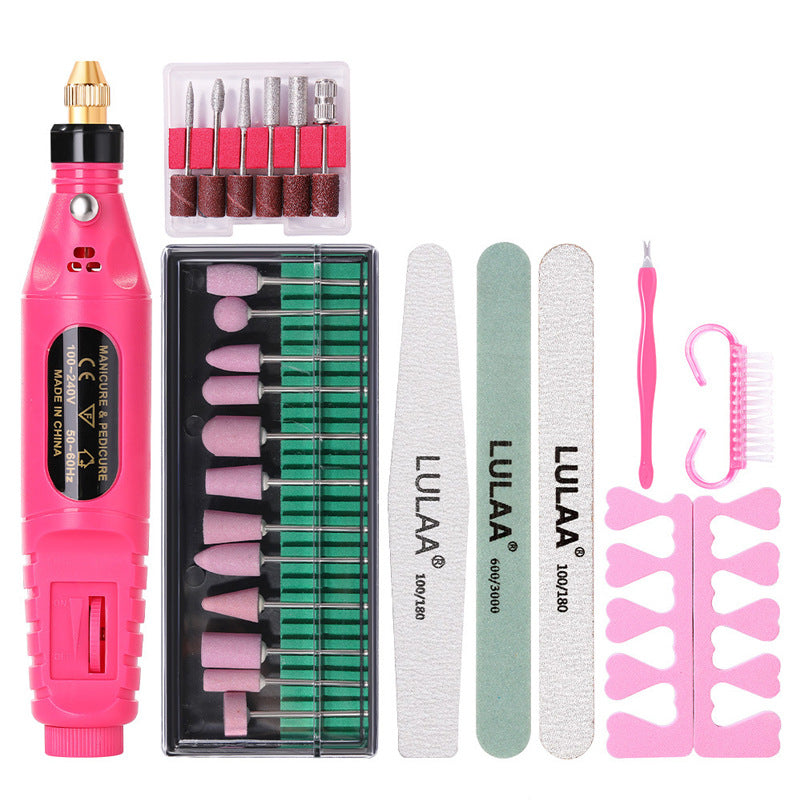 Laulaa Nail Polishing Machine Portable Mini Electric Nail Beauty Tool Set
