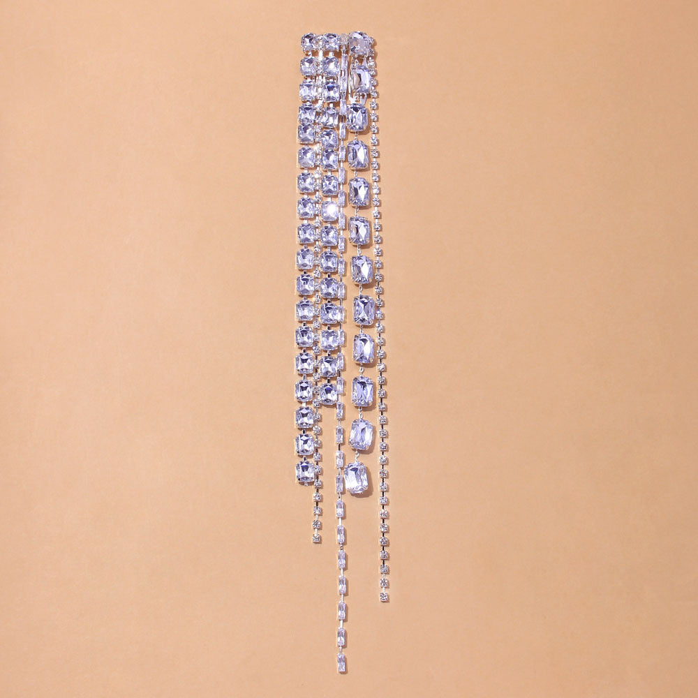 Rhinestone Tassel Headband Exaggerated Ponytail Hair Chain