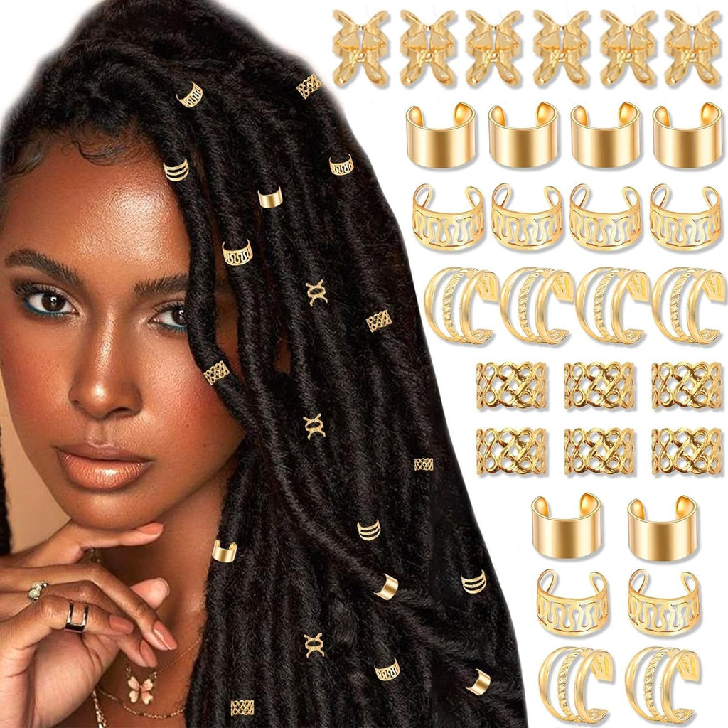 50 Pieces Hollow Out Dirty Braid Hair Ring European And American