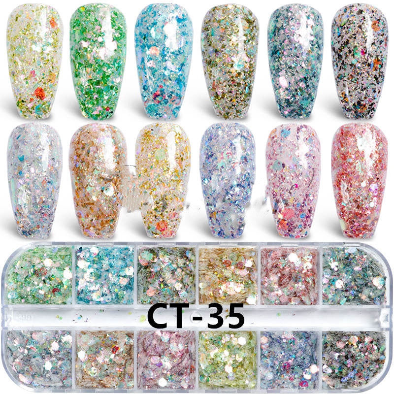 Nail Art Bright Powder Laser Symphony Candy Paper Nail Sticker