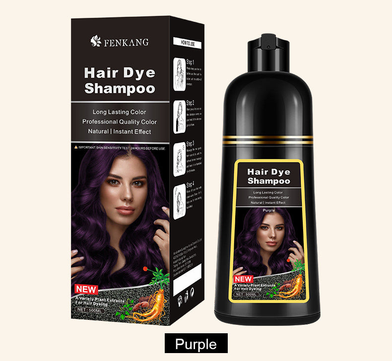 FENKANG English Black Plant Hair Dye Covering Gray Hair Wash Black Bubble Hair Color Cream