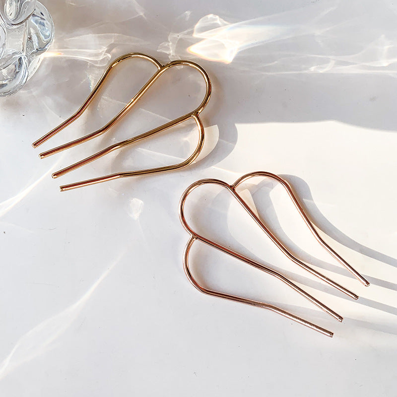 M-shaped Metal Plate Hairpin French Style