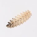 Electroplated Women's Metal Leaf Top Clip Feather Headwear