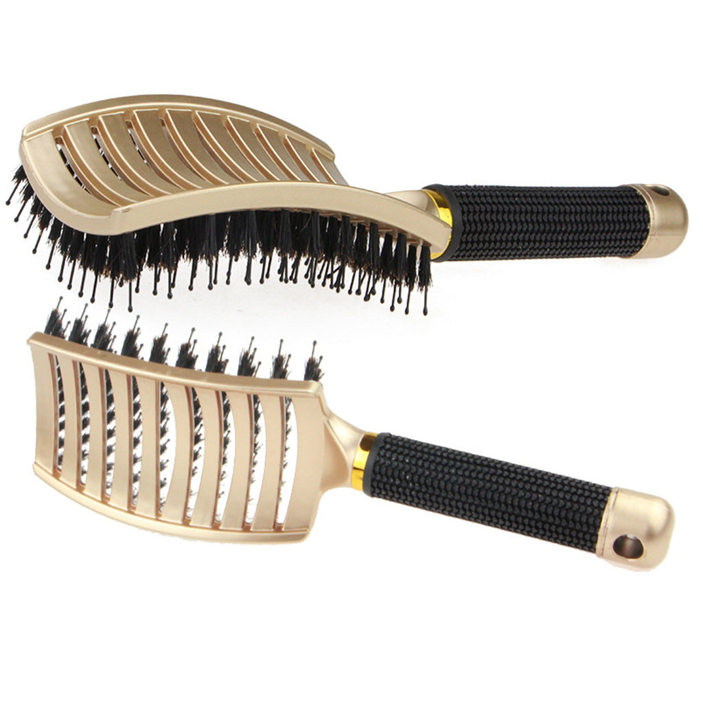 Men's Oil Head Bristle Massage Big Curved Comb