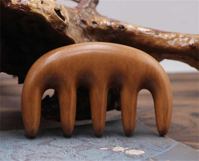 Green Sandalwood Large Wide Tooth Multifunctional Five Massage Comb