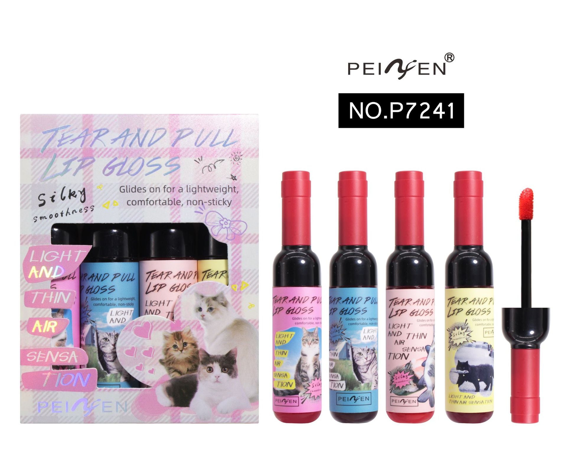 Tear And Pull Lip Gloss Sets Of Boxes Matte Finish Left Background Color
