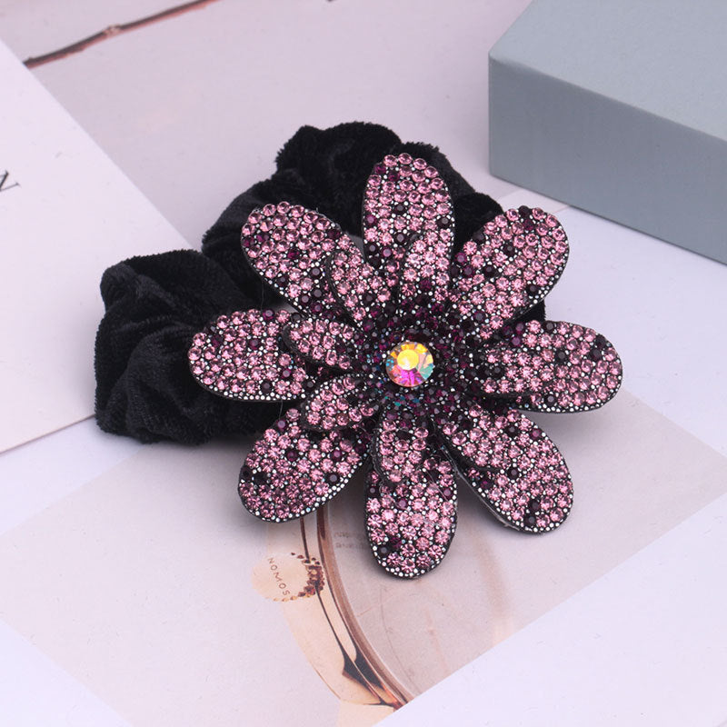 Ethnic Feng Shui Diamond Fabric Pig Intestine Hair Tie Headdress