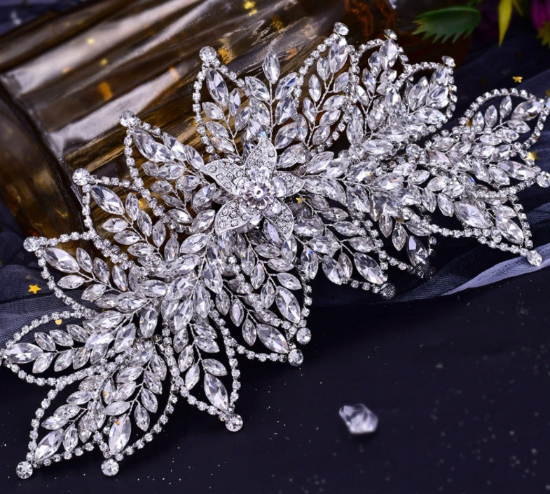 European And American Bridal Headdress Luxury Rhinestone Wide Headband