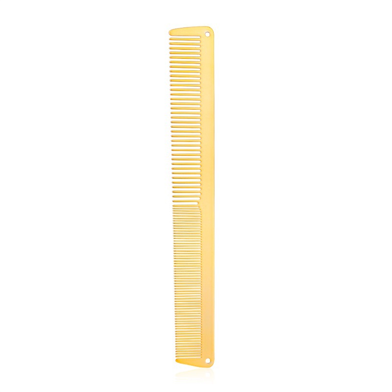 Hair Salon Haircut Flat Head Men's Oil Gold Ultra-thin Hairdressing Double-sided Steel Comb