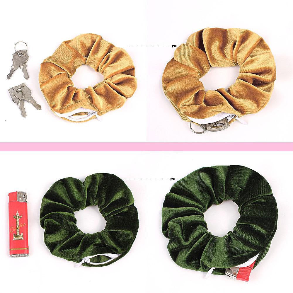 Invisible Zipper Suede Large Intestine Hair Ring