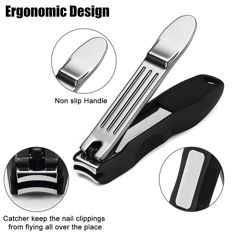 Vaijoy Stainless Steel Nail Tool Nail Clippers Set Gift Large Anti-splash Nail Scissors