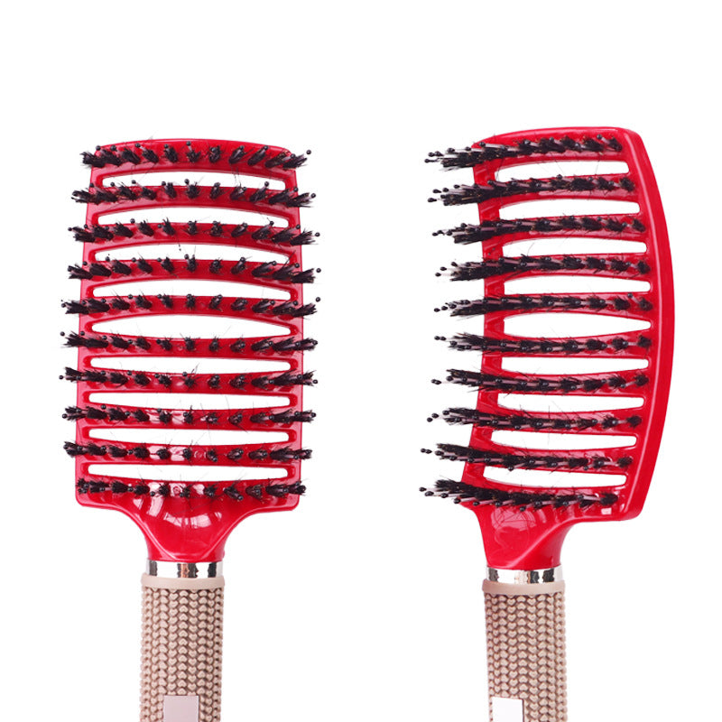 Men's Oil Head Bristle Massage Big Curved Comb