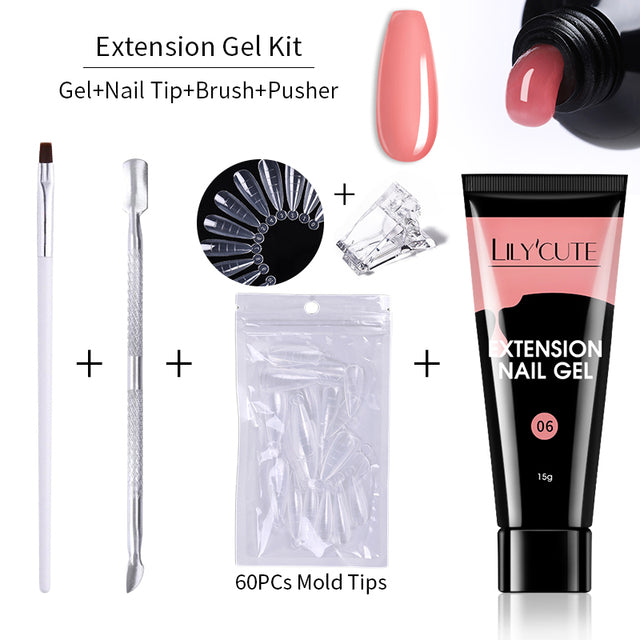 Lilycute Nail Extension Gel Kit Absorbs UV Rays