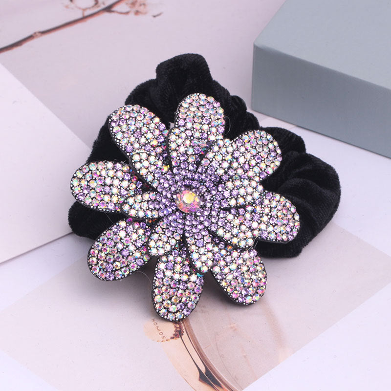 Ethnic Feng Shui Diamond Fabric Pig Intestine Hair Tie Headdress