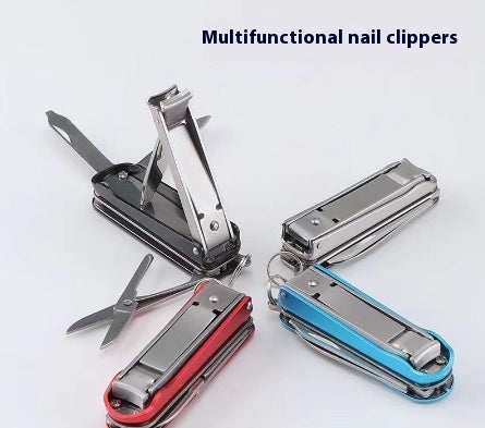 Multifunctional Nail Clippers Student Portable Foldable Keychain Three In One