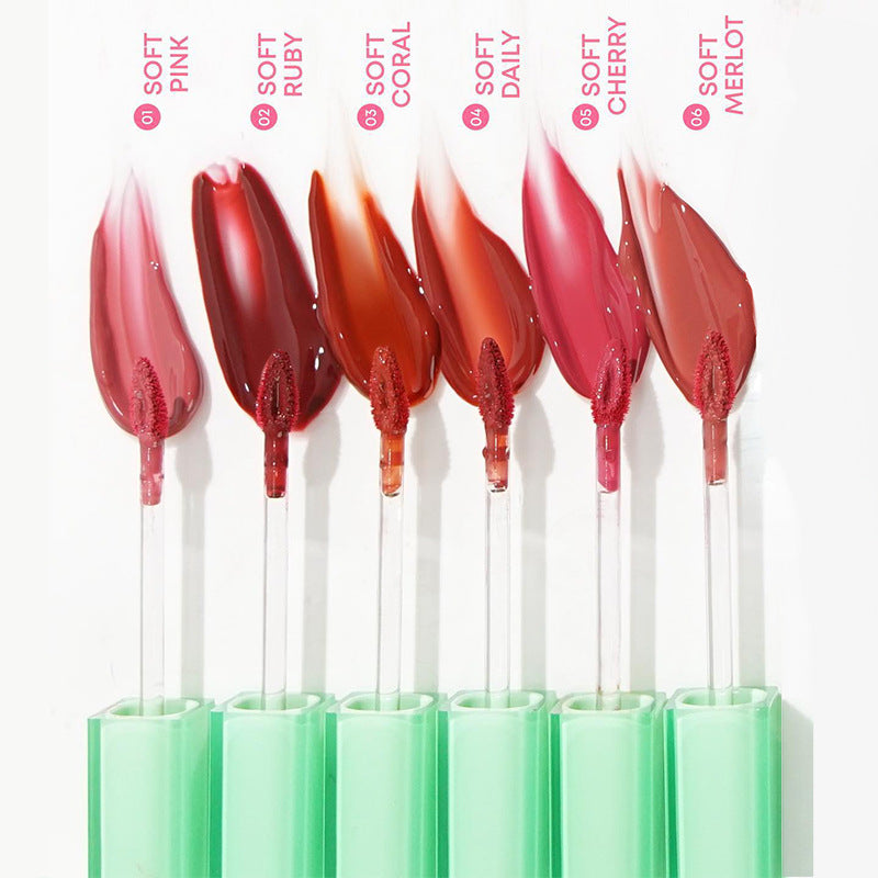 Mint Green Square Tube Lip Lacquer Easy To Color And Lasting