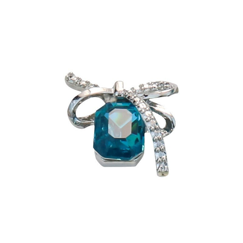 Bow-knot Colorful Square-stone Nail Art Accessories