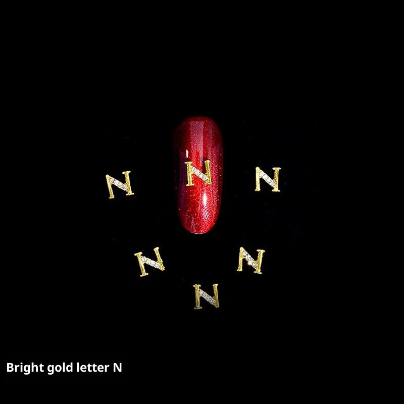 Cooc 26 Letter Alloy Nail Ornament Nail Crystal