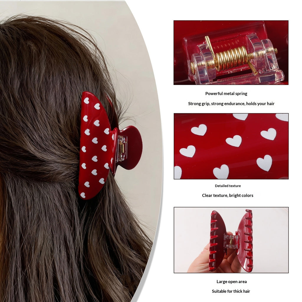 Valentine's Day Heart Shaped Versatile Hair Accessory Shark Clip