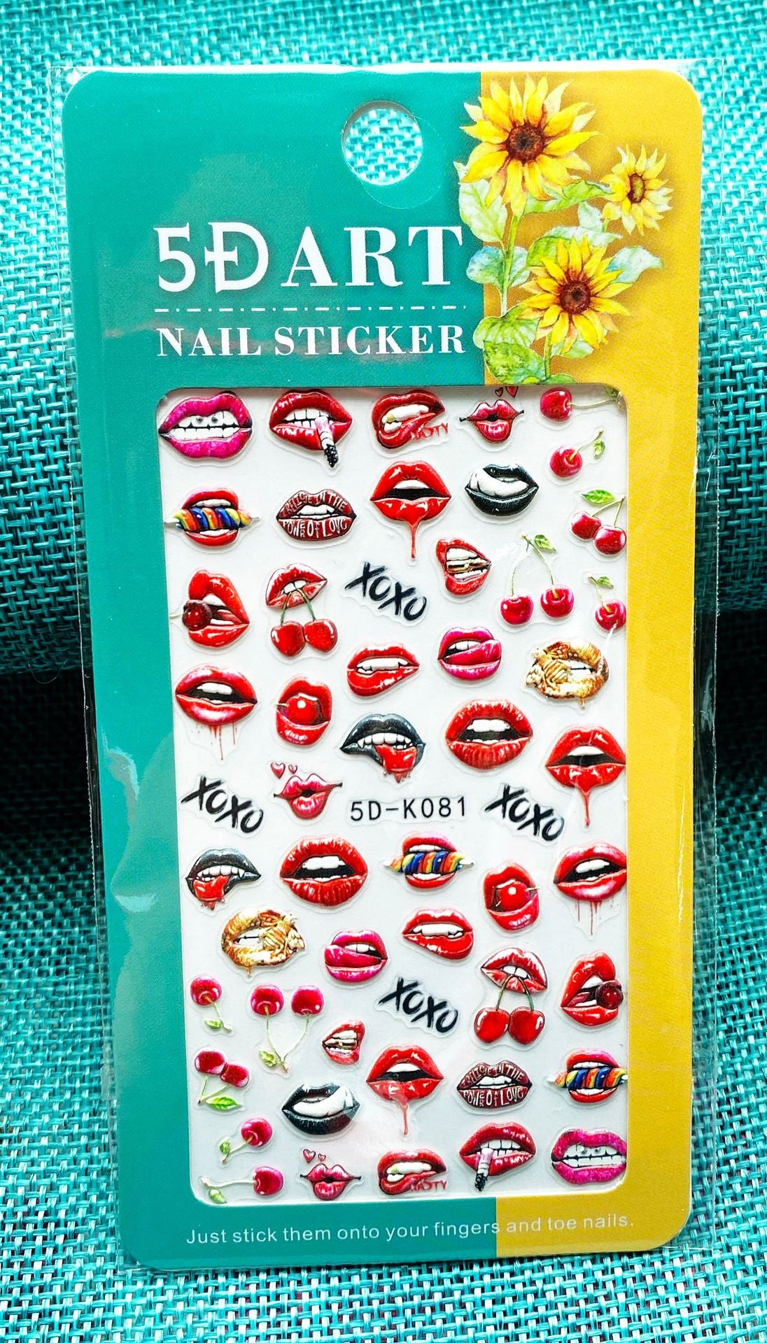 5D Art Embossed Nail Sticker Plaid Nail Sticker Three-dimensional Bow Nail Sticker Summer Nail Sticker