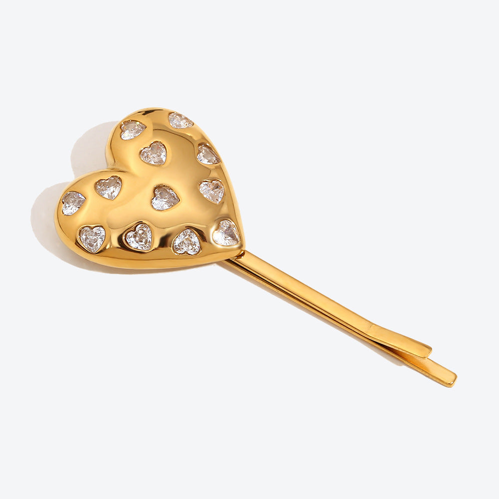 Hair Accessories Stainless Steel Plated 18K Gold Body Love Heart