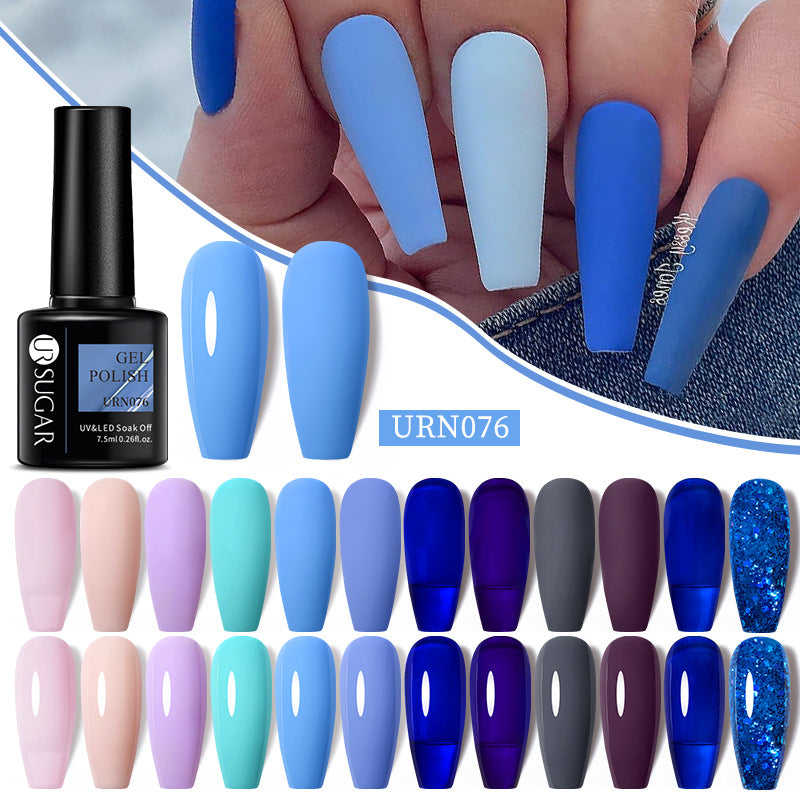 UR Sugar One Bottle One Color Gel Nail Polish Hot Sale Shimmering Powder Sequins Solid Color Phototherapy Plastic