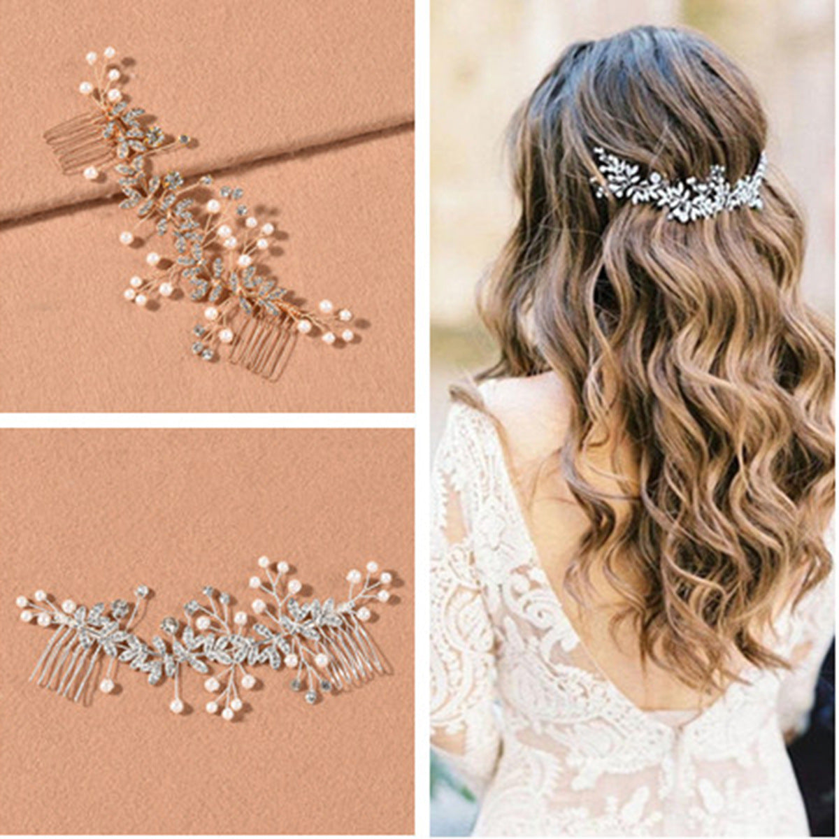 New Bridal Hair Comb Silver Flower Headgear