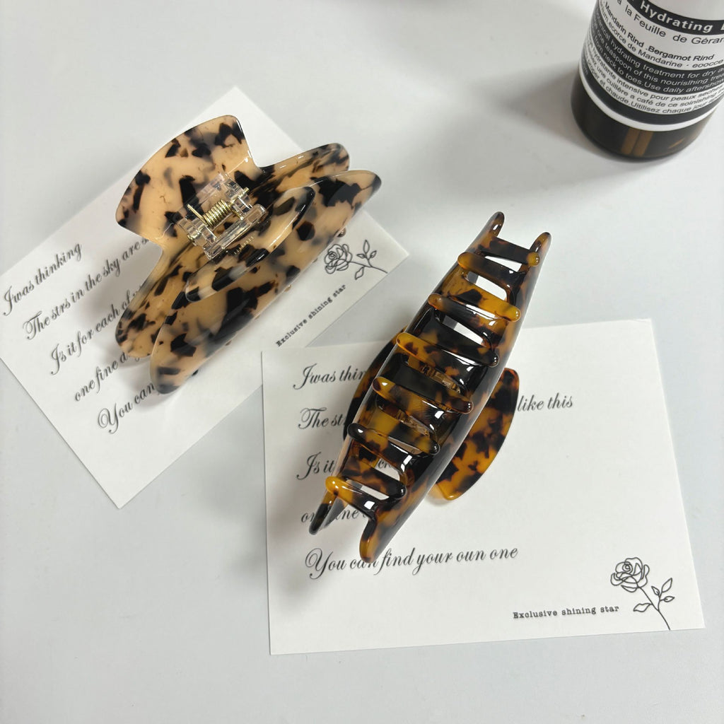 Women's Versatile Retro Leopard Print Simple And High-end Grip Clip