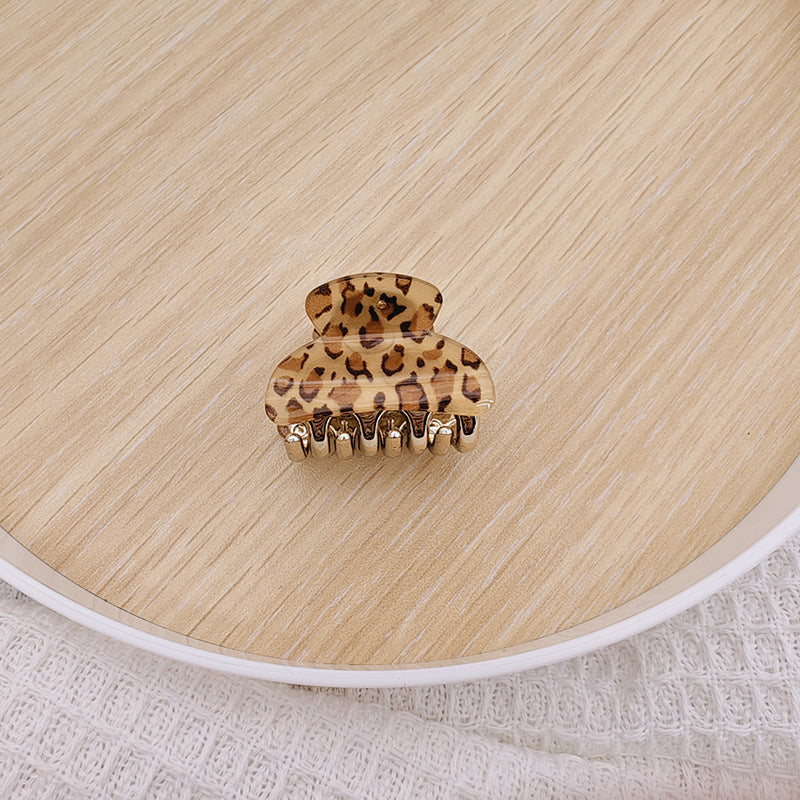 Medium Leopard Print Grip Half Tie Clip Hair Accessories High Ponytail Fixed