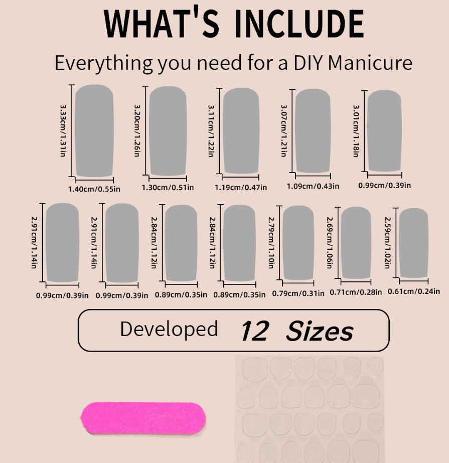 Long Water Pipe Wear Diamond Embellishment Nail Tip Patch