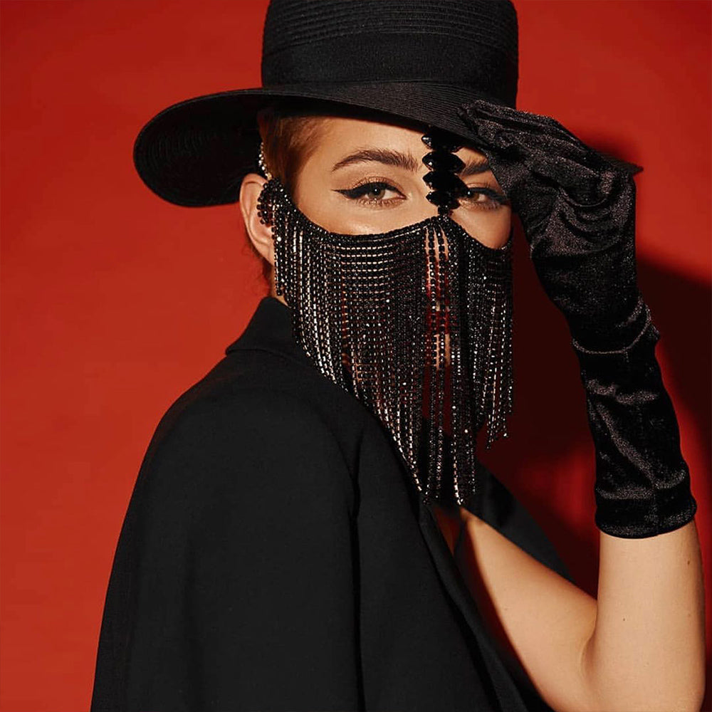 Creative Mysterious Diamond Tassel Mask