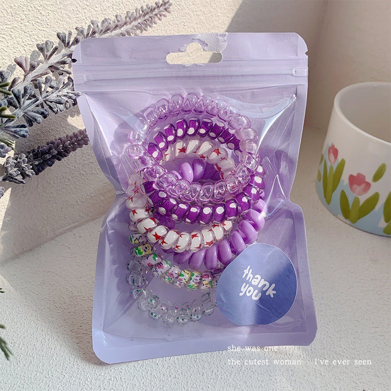 Telephone Wire Hair Ties Hair Rope Hair-binding High Elasticity Not Tight Hair