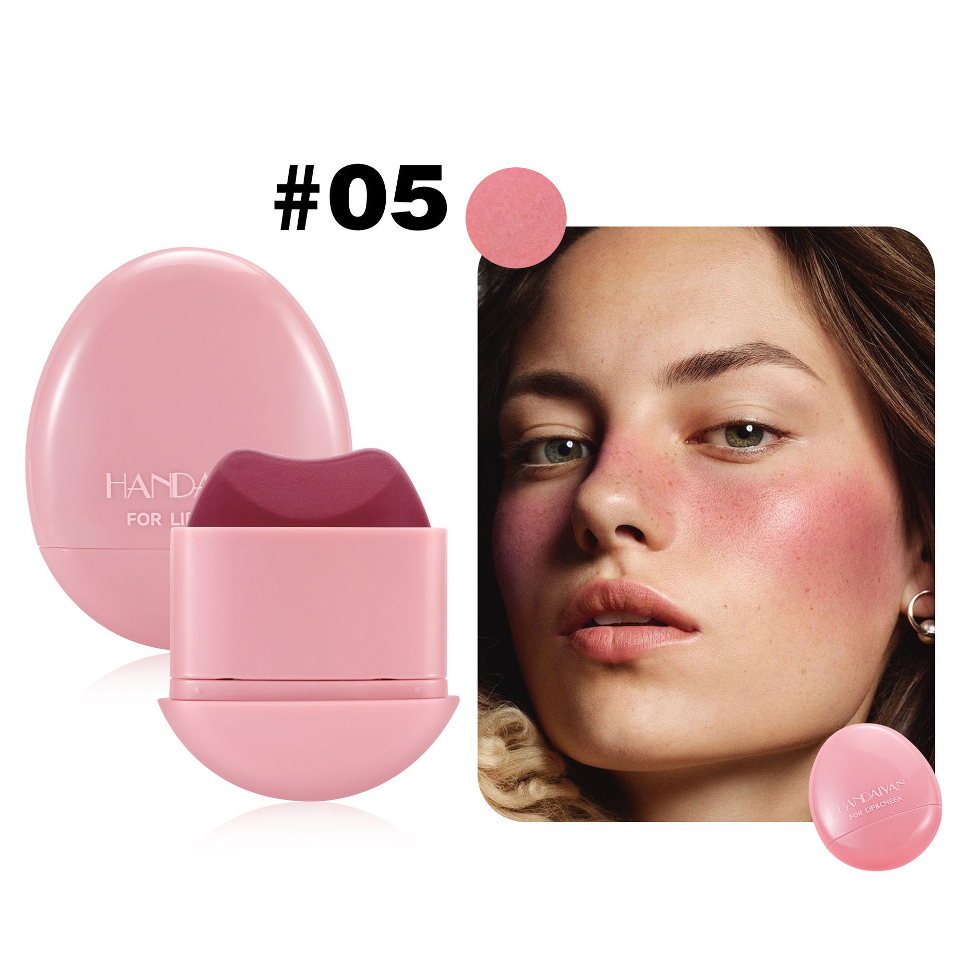 Handaiyan Pebble Easy To Color Monochrome Matte 5-color Blush