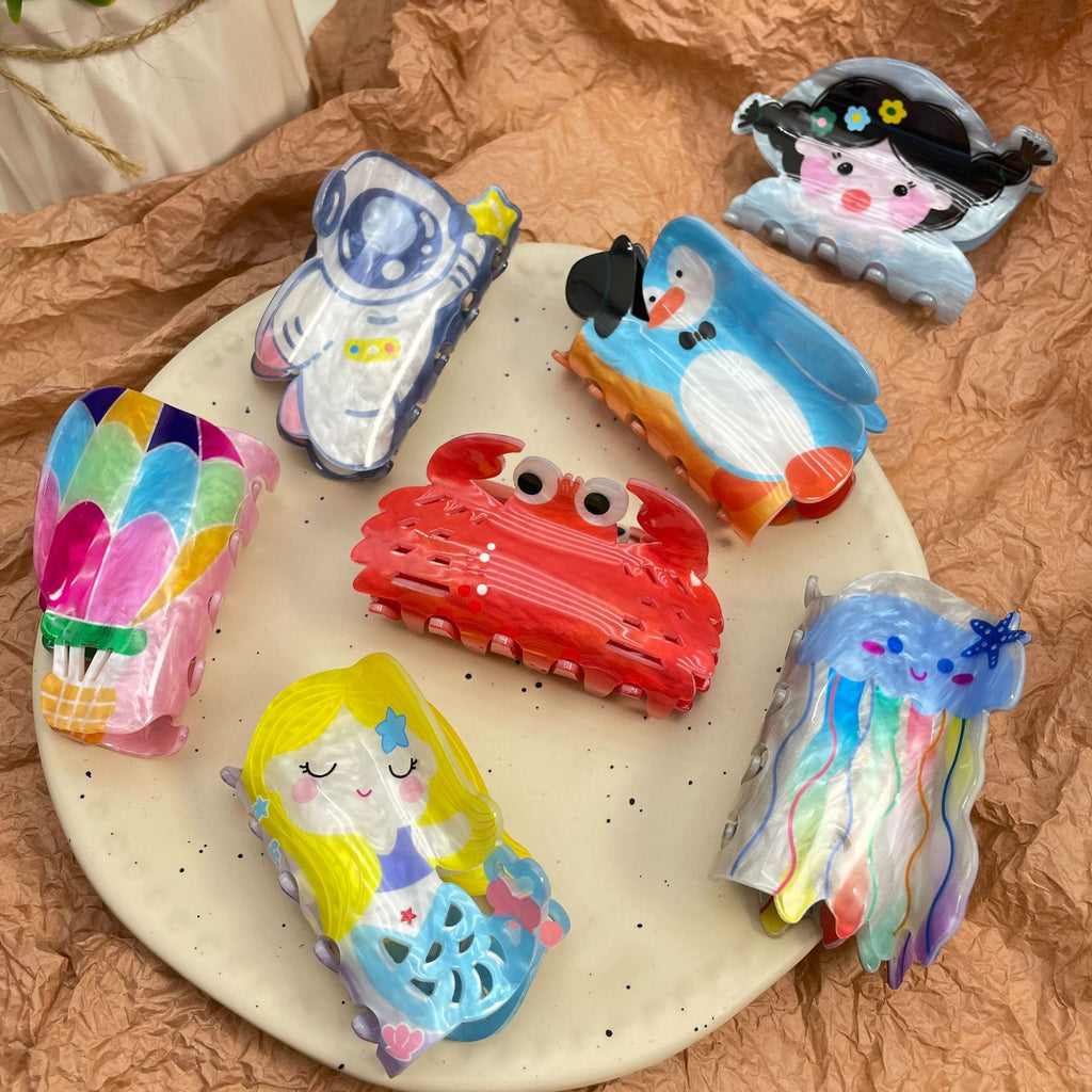 New Acrylic Hair Claw Korean Version Cartoon Hair Accessories Animal Hair Clip